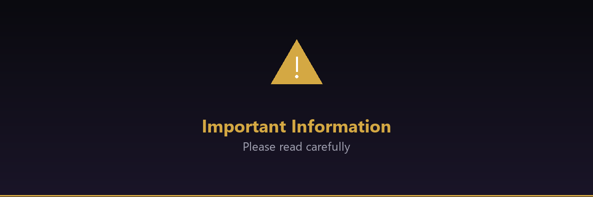 Important Information - Please Read Carefully